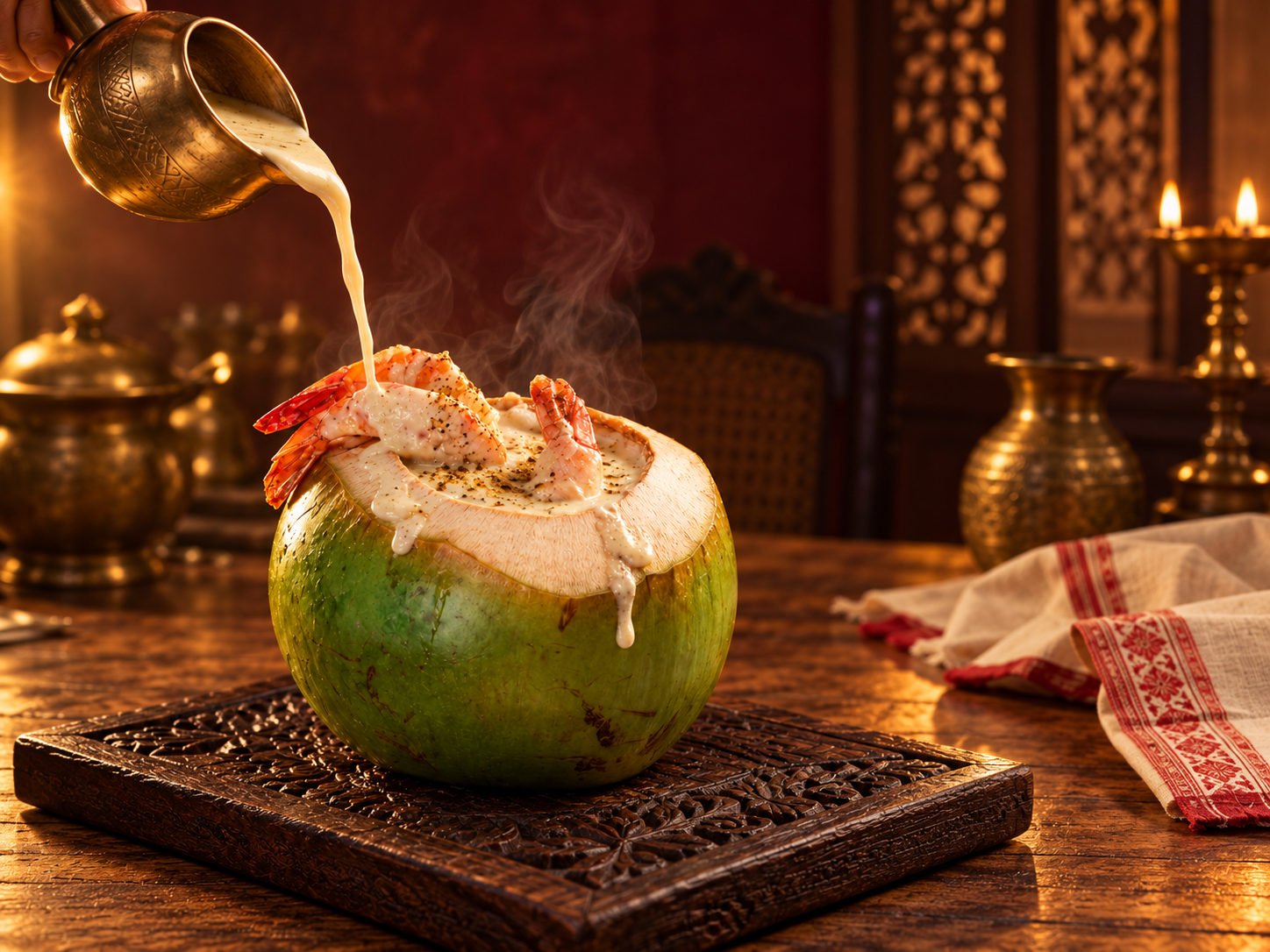 Daab chingri in a tender coconut